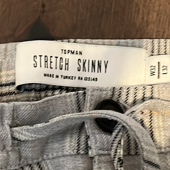 Topman plaid elastic, drawstring trousers - 32 x 32​ with pockets stretch skinny - Picture 2 of 6